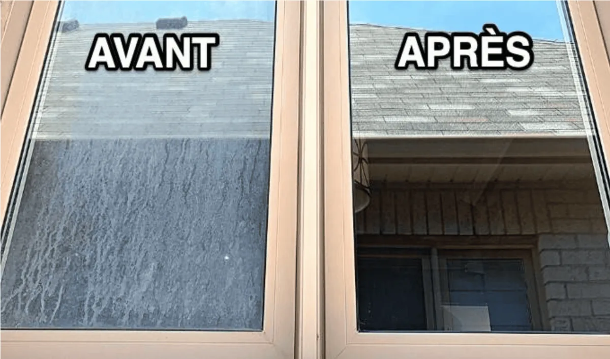 Avant après nettoyage de vitres à Marseille